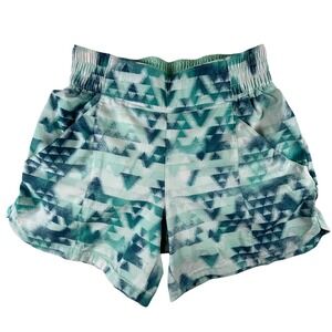 Columbia Womens Mint Green Geometric Triangle Print Active Shorts Small